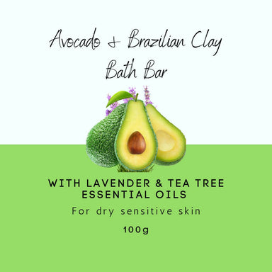 Avocado & Brazilian Clay Bath Bar with Lavender & Tea Tree Essential Oils Soaps SoapCeuticals 