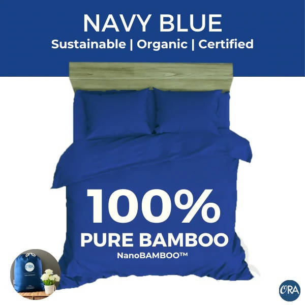 100% Natural Bamboo Bedsheet set - 5" Ice Pink Bedsheets Ora Bedding 100% Natural Bamboo Bedsheet set - 5" Navy Blue 