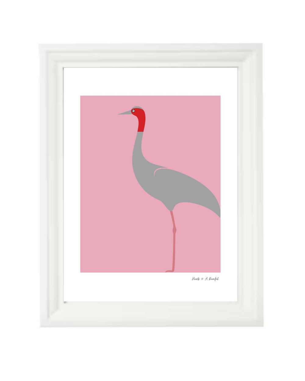 wall art : cranes (pink background) Art Prints@ARoomful 40cm x 50cm 