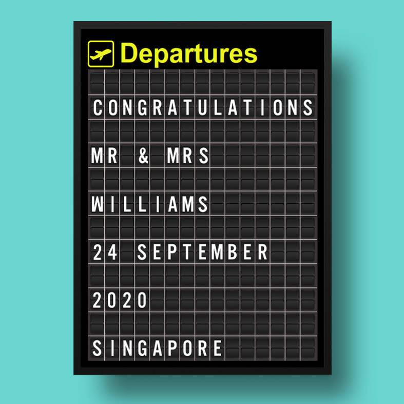 Personalised Airport Departure Board Print - Personalised Prints - Big Red Chilli - Naiise