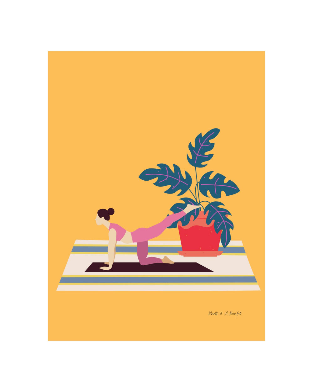 wall art : inspired by our yoga community (amber background) Art Prints@ARoomful 