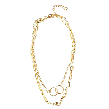 J. By Jee Dual Interlock Rings in Gold Chain Necklace Necklaces J By Jee 