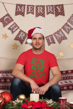 (Christmas Edition) Huat Crew Neck S-Sleeve T-shirt - Local T-shirts - Wet Tee Shirt / Uncle Ahn T / Heng Tee Shirt / KaoBeiKing - Naiise