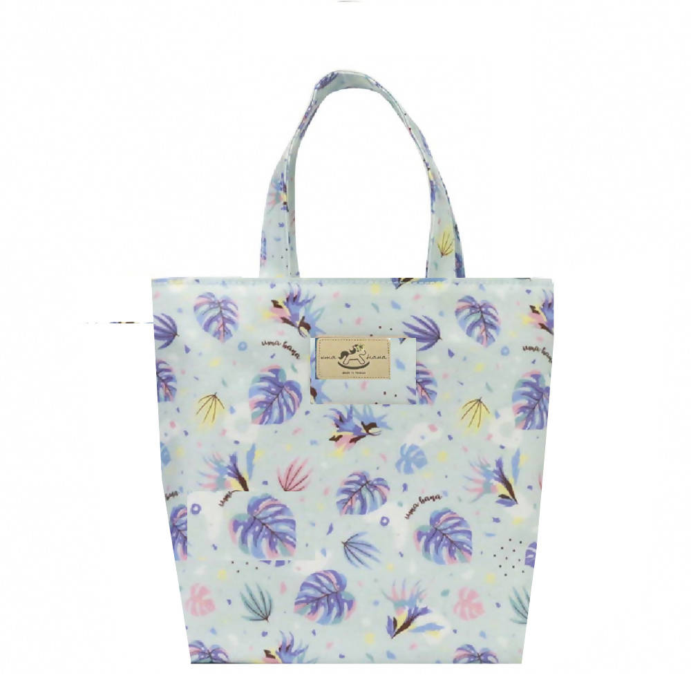Uma hana Bucket Bag Medium Printed Handbags Iluvo Greenhouse Sky Blue 