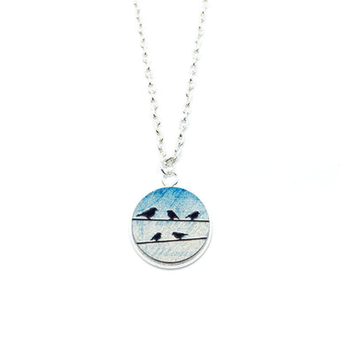 Birds On Power Line Wood Pendant Necklace - Necklaces - Paperdaise Accessories - Naiise