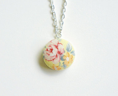Ellery Rose Handmade Fabric Button Necklace - Necklaces - Paperdaise Accessories - Naiise