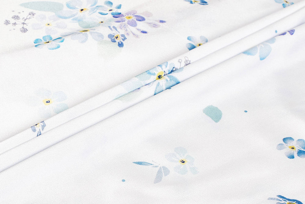 Floating Forget-Me-Nots Kimono Robe (Midi) - Sleepwear for Women - The Mariposa Collection - Naiise