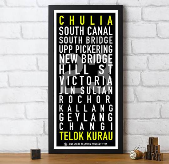 Singapore Traction Company Bus Blinds - Personalised Prints - Big Red Chilli - Naiise