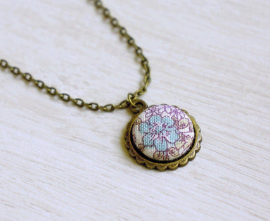 Julia Rose Handmade Fabric Button Necklace - Necklaces - Paperdaise Accessories - Naiise
