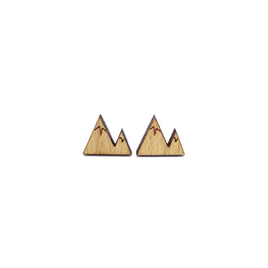 Mini Mountain Laser Cut Wood Earrings - Earrings - Paperdaise Accessories - Naiise