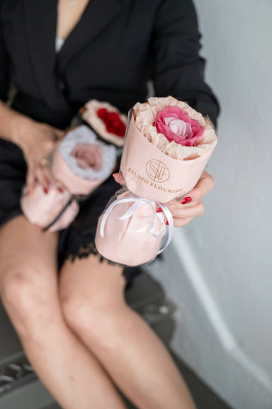 One Love Rose Bouquet - Preserved Flower Sets Studio Flourish Gradient Pink 