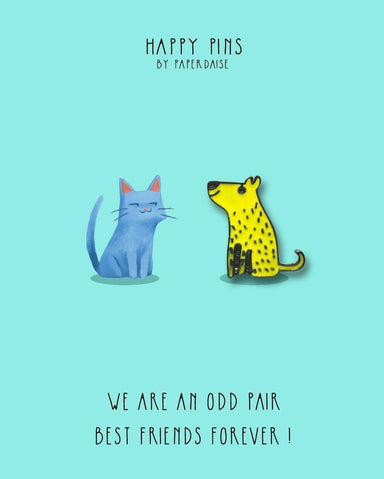 We Are An Odd Pair Best Friends Dog Enamel Pin - Pins - Paperdaise Accessories - Naiise