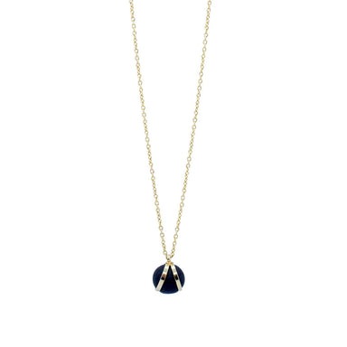 Gold Necklace - Black Ball Charm Necklaces 5mm Paper 