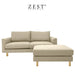 Toby 2.5 Sofa with Ottoman| EcoClean Sofa Zest Livings Online Beige 
