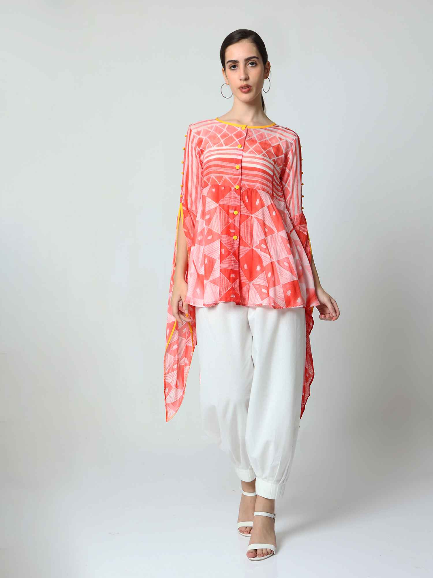 Asymmetric top with Butterfly Sleeves Tops AMAR KOSA XS 