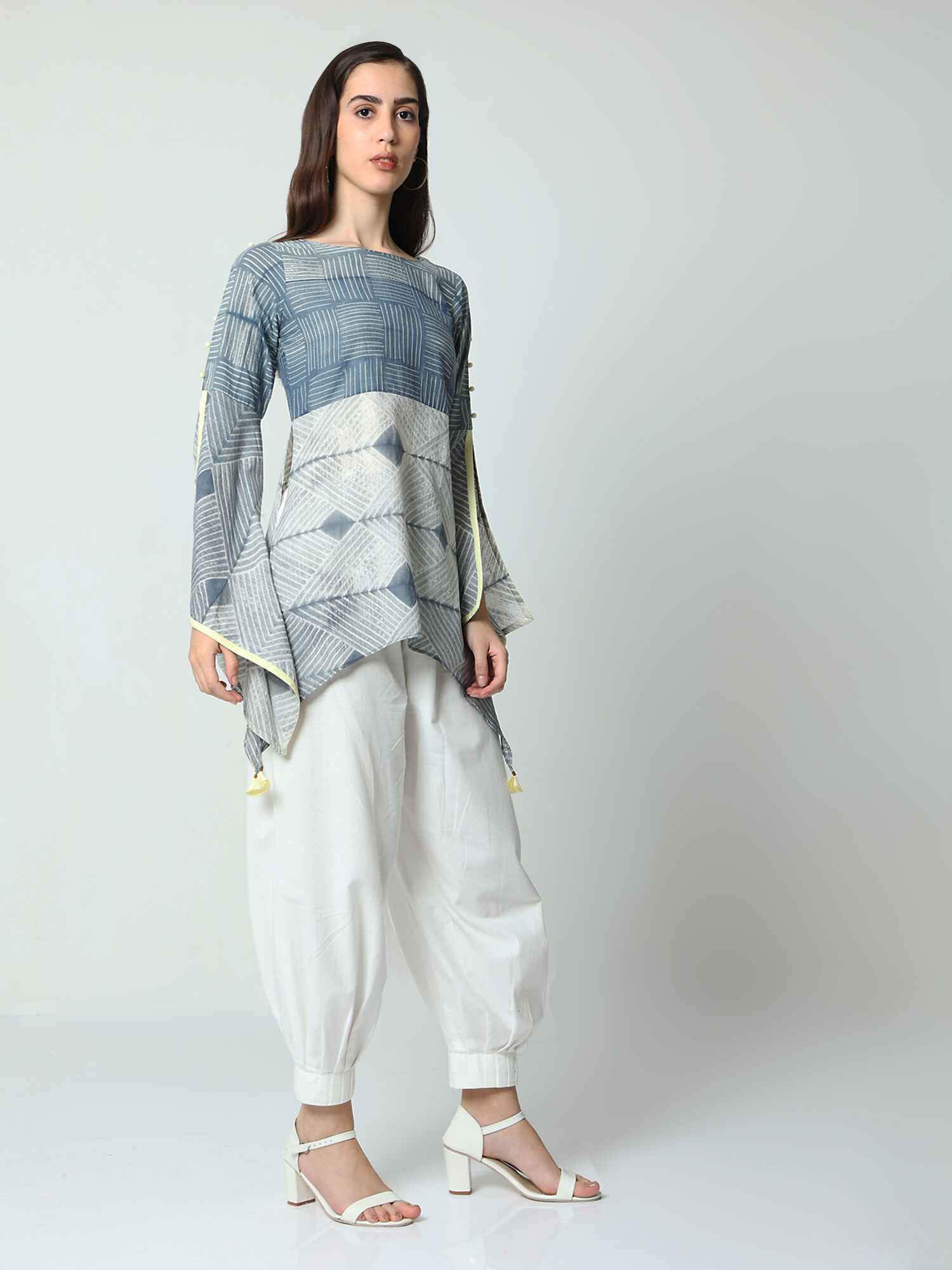 Butterfly Sleeve Top With Slits Tops AMAR KOSA S 