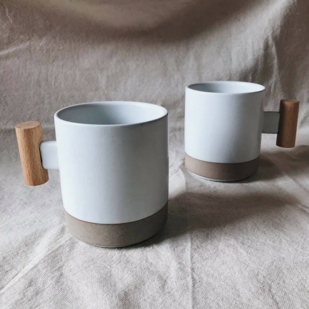 White Summer Ceramic Mug Mugs Curates Co 