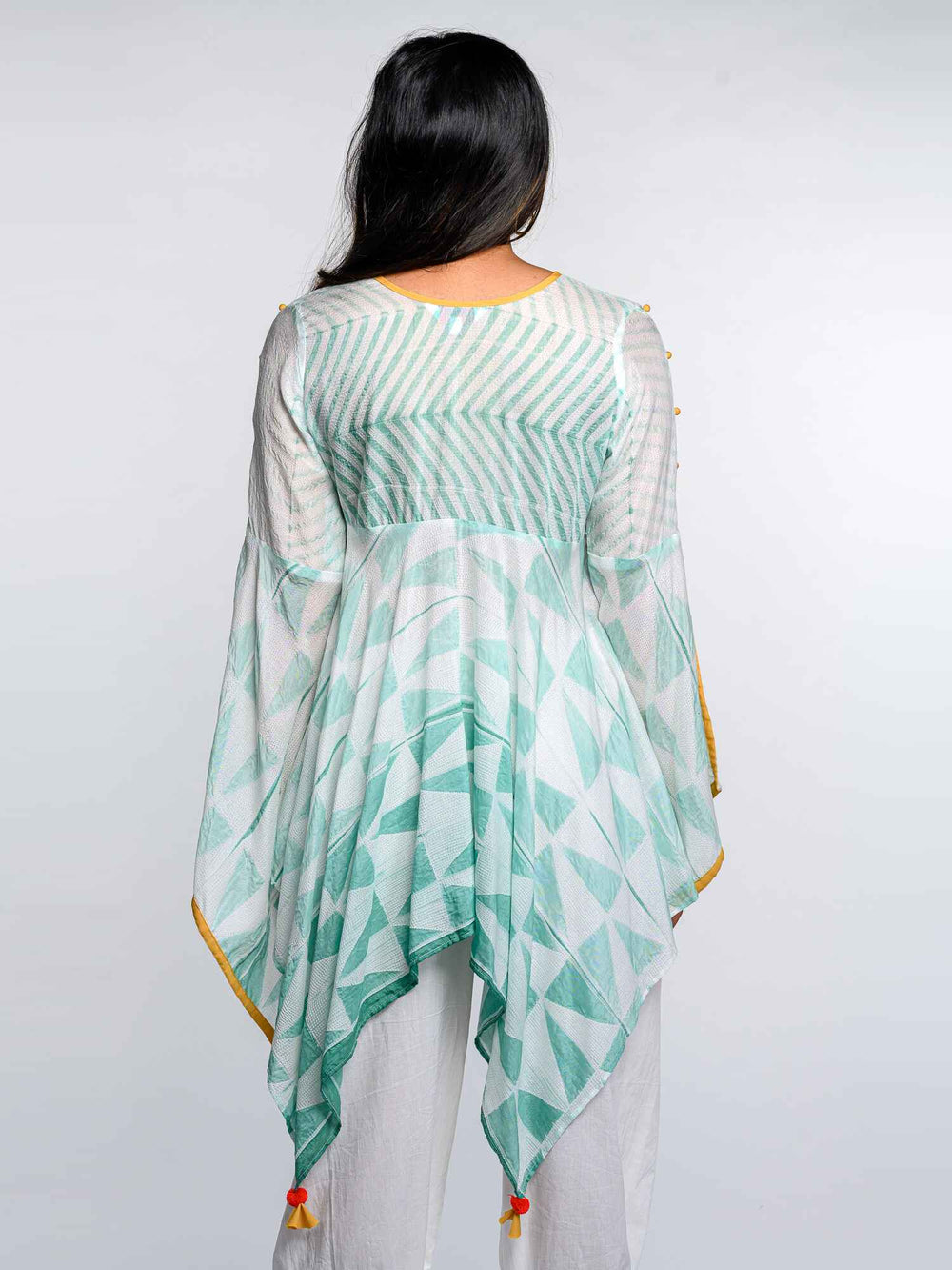 Asymmetric top with butterfly sleeves Tops AMAR KOSA 