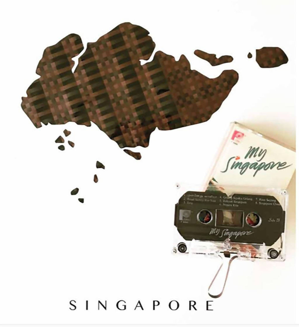 Singapore map made of cassette tapes | MusicCloth® | Art & Prints | Home decor wall art| local gift idea | Art & Prints Local Home Decor Rehyphen 