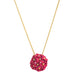 Dainty Gold Plated Flower Bouquet Pendant Pendants Forest Jewelry Raspberry Pink 