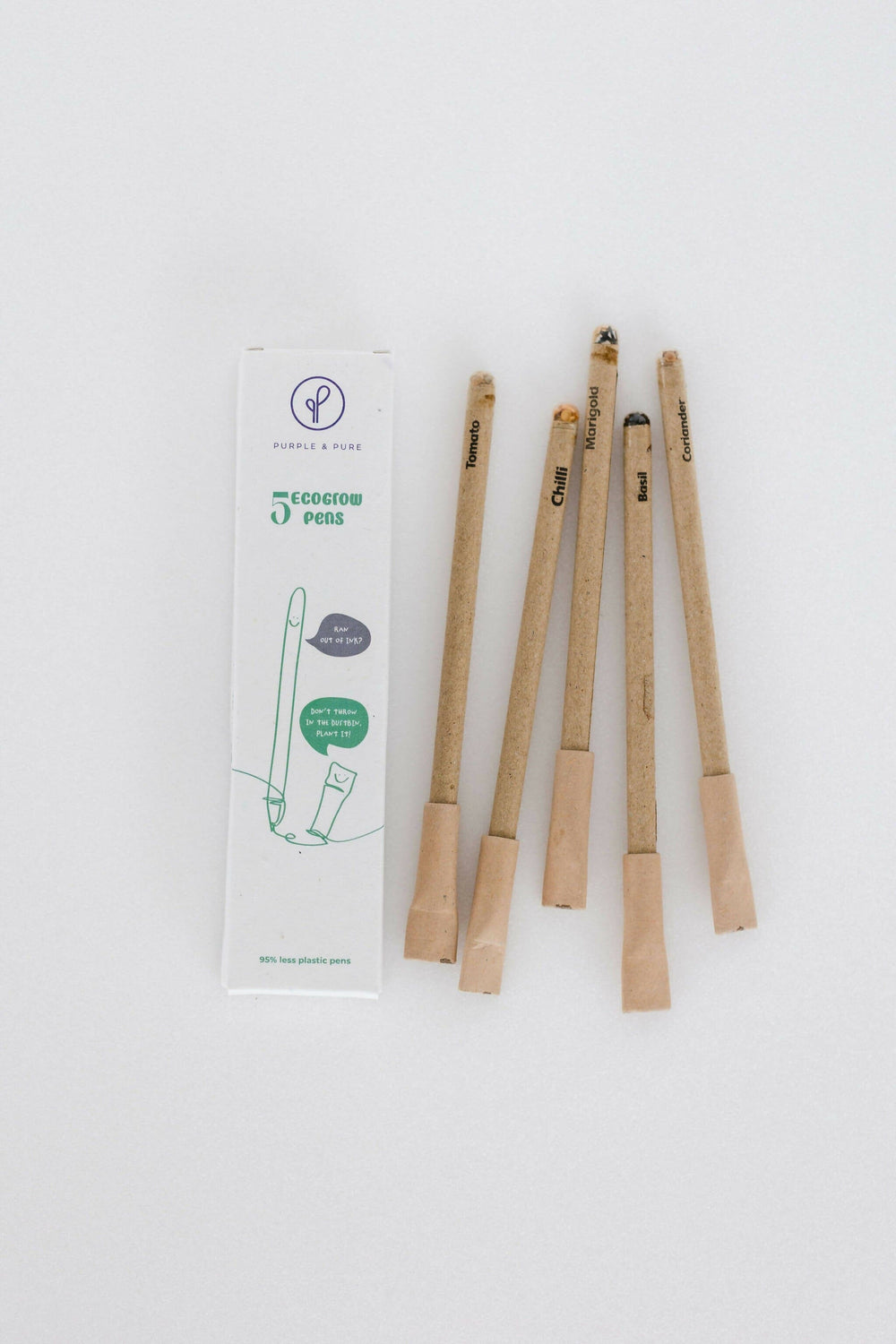Plantable Seed Pens - 2 Gift Box Stationery Purple & Pure 