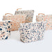 Cotton Canvas Cosmetic / Make-up Bag - Terrazzo Blue Peach I Makeup Pouches 5mm Paper 