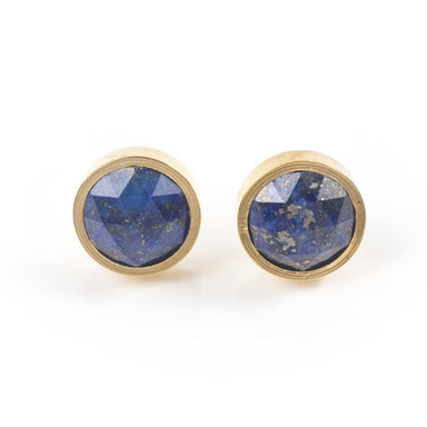 Lapis Lazuli Round Stud Earrings Earrings Colour Addict Jewellery 