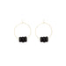 Gold Hoop Earrings - Black Disk Beads Earrings 5mm Paper 