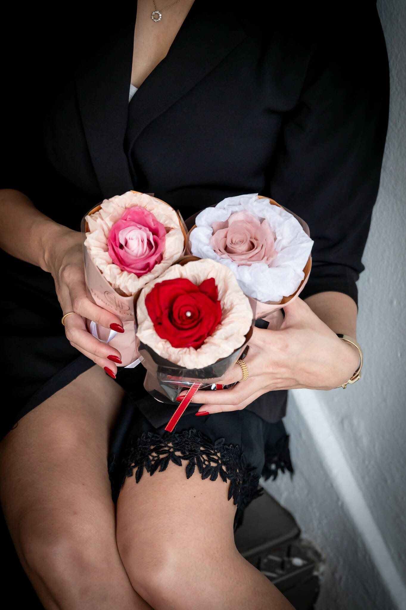 One Love Rose Bouquet - Preserved Flower Sets Studio Flourish 