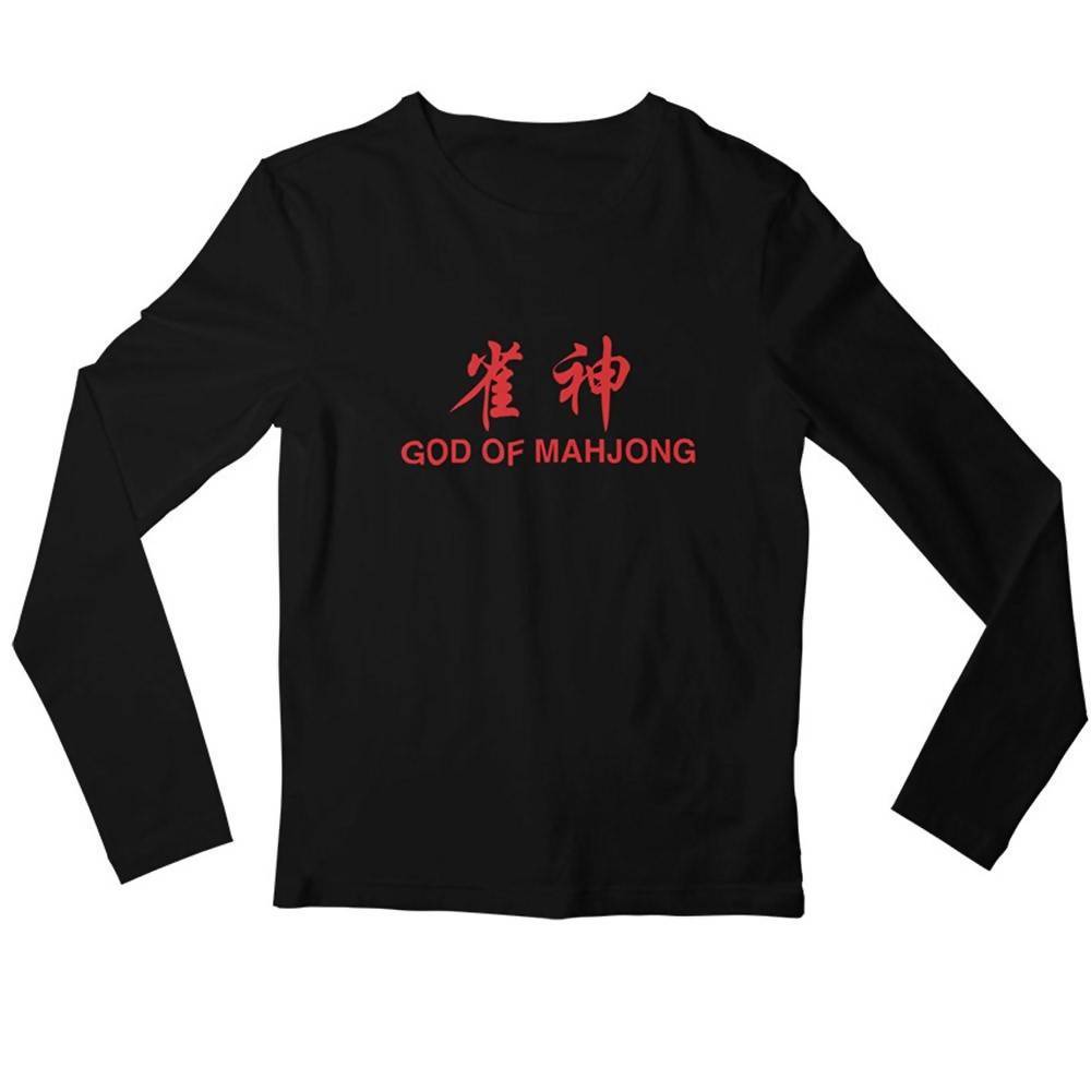 God of Mahjong Crew Neck L-Sleeve T-shirt - Naiise