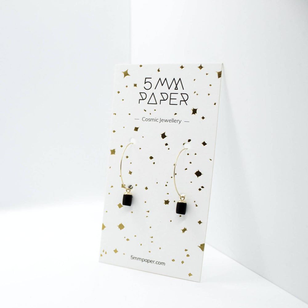 Gold Hoop Earrings - Tiny Weight Charm Earrings 5mm Paper 