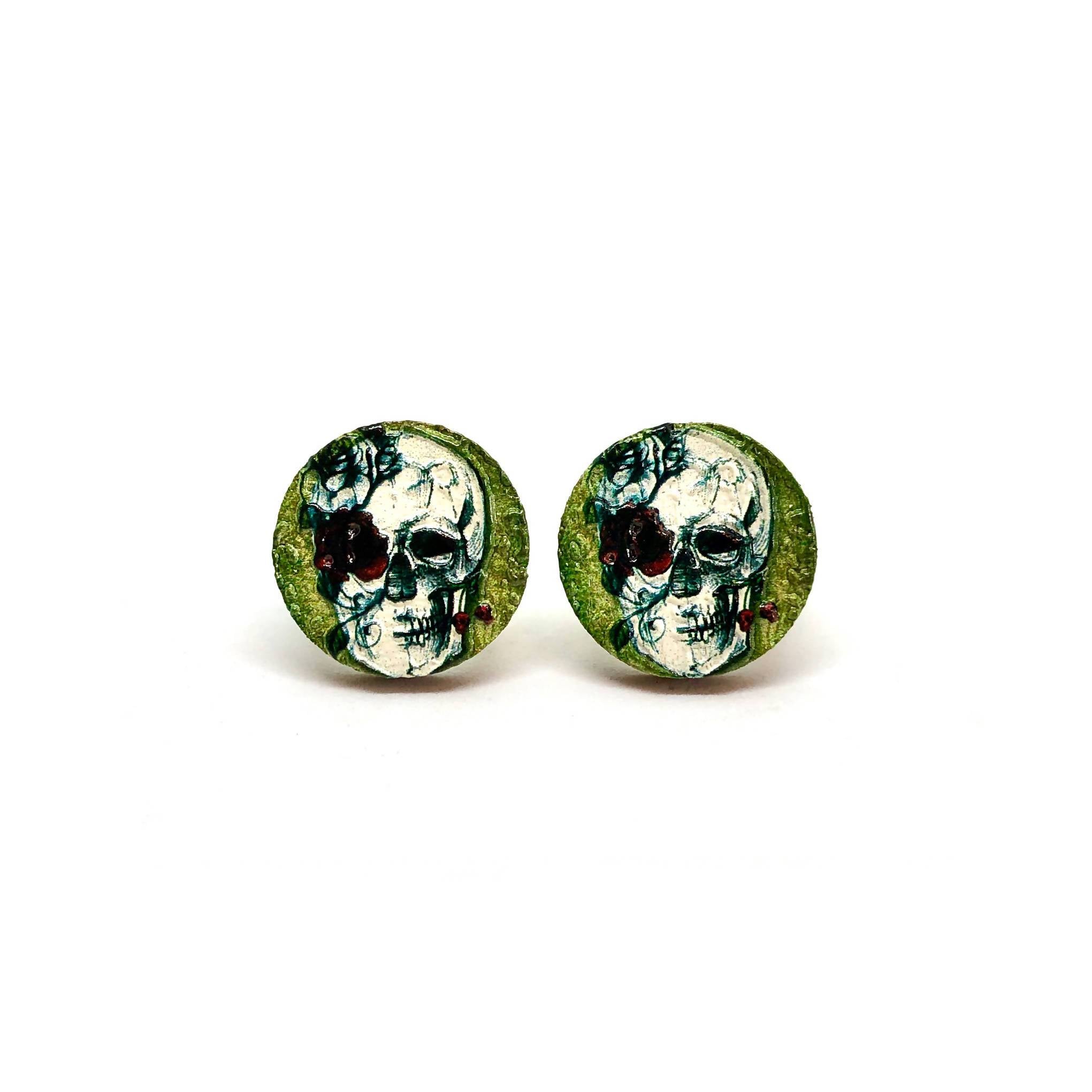 Fury Skull Wooden Earrings - Earring Studs - Paperdaise Accessories - Naiise