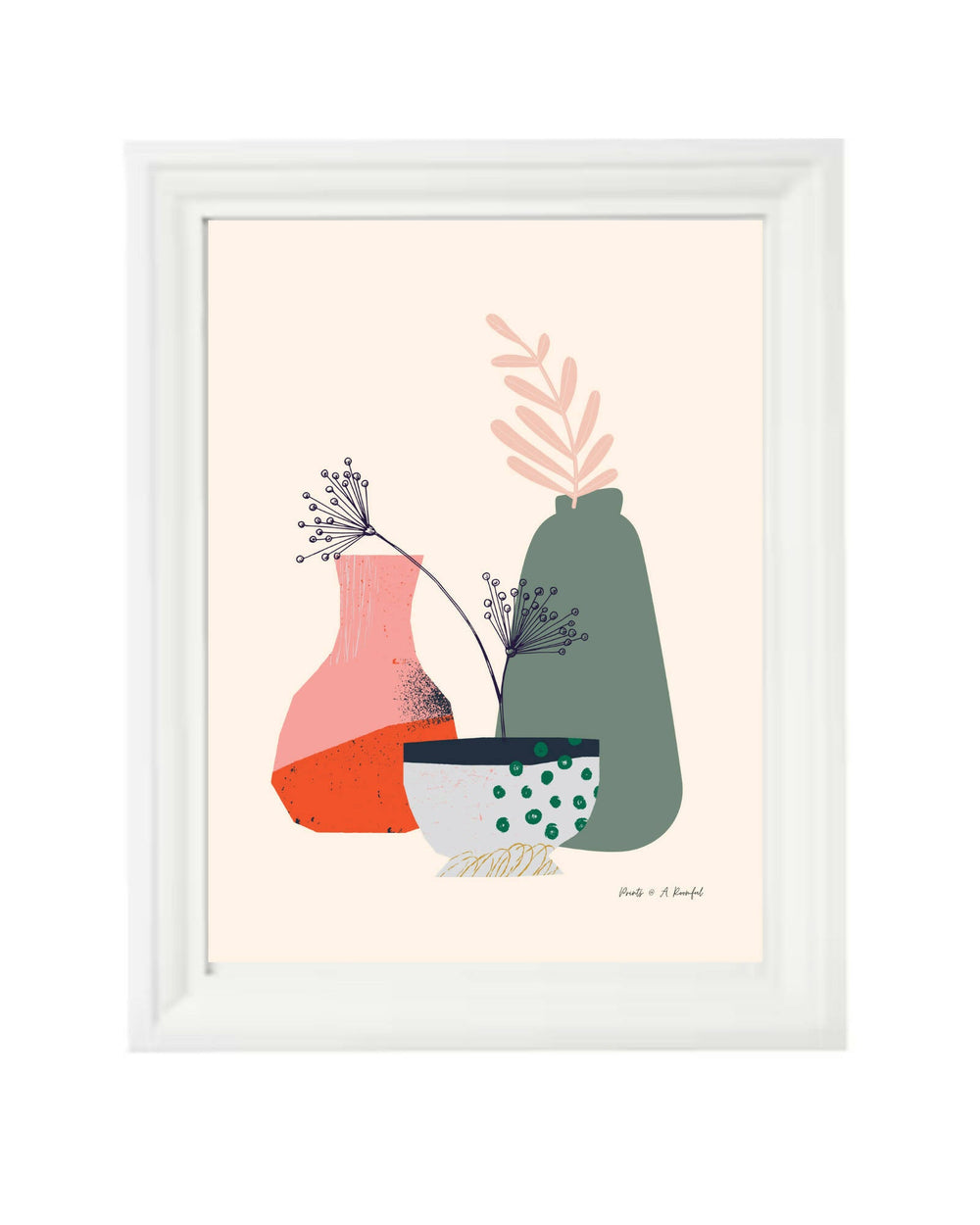wall art : Inspired by flowers and vases (yelllow centre piece) Art Prints@ARoomful 40cm x 50cm 