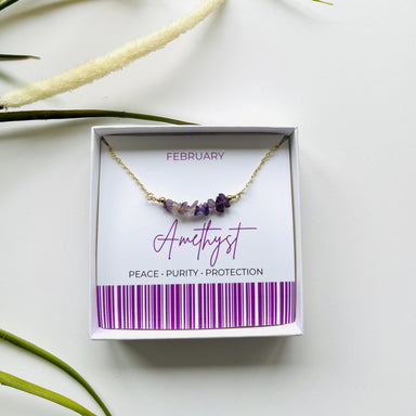 Amethyst - February Birthstone Necklace Necklaces Colour Addict Jewellery 