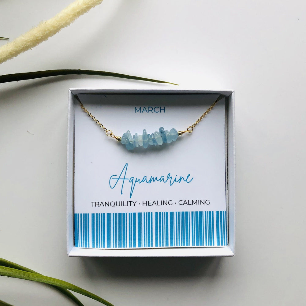 Aquamarine - March Birthstone Necklace Necklaces Colour Addict Jewellery 