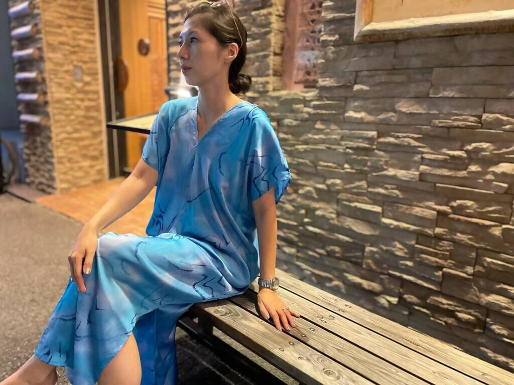 Azure Breeze Blue Kaftan Dresses MAIA BY CLAUDIA 