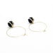 Gold Hoop Earrings - Black Ball Charm Pendant Earrings 5mm Paper 