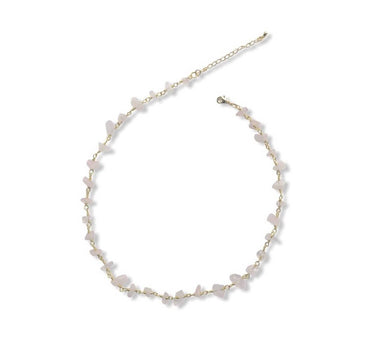 Rose Quartz Choker Necklace Necklaces Colour Addict Jewellery 