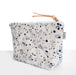 Cotton Canvas Cosmetic / Make-up Bag - Terrazzo Blue Grey I Makeup Pouches 5mm Paper 