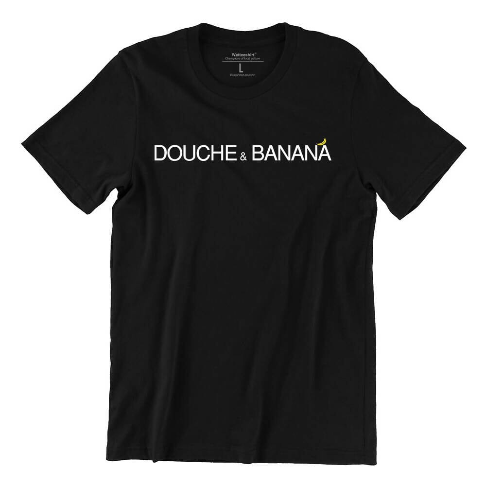 Douche and Banana Crew Neck S-Sleeve T-shirt Local T-shirts Wet Tee Shirt 