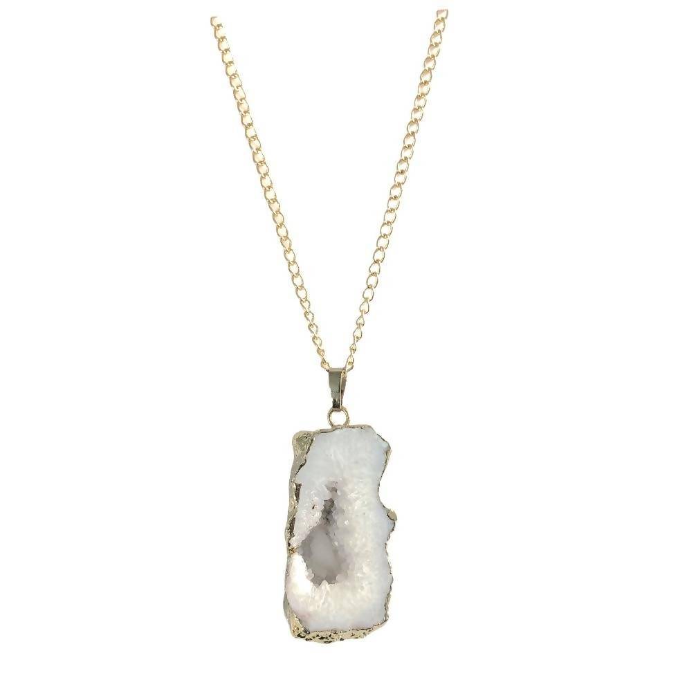 Sliced White Agate Necklace Jewellery Colour Addict Jewellery 