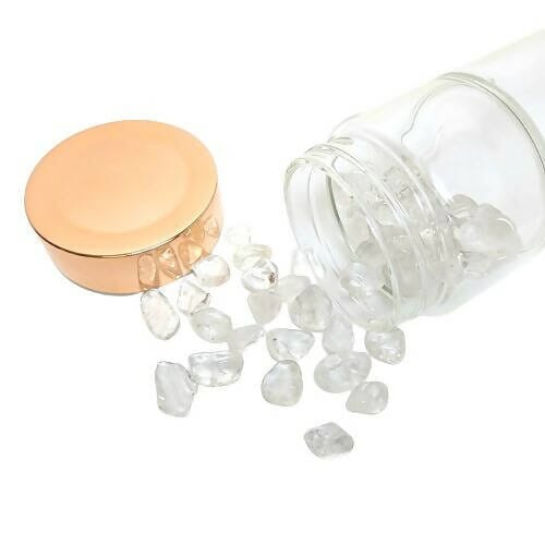 Home Hut Classic Crystal Infusion Elixir Gemstones Water Bottle Water Bottles Home Hut Clear Quartz 
