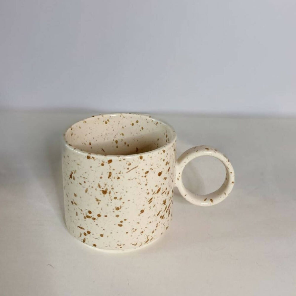 Macaron Speckled Ceramic Mug Mugs Curates Co Almond 