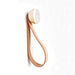 Round Beech Wood & Ceramic Wall Mounted Coat Hook / Hanger with Leather Strap - White Sand Home Decor 5mm Paper Diameter 5cm 