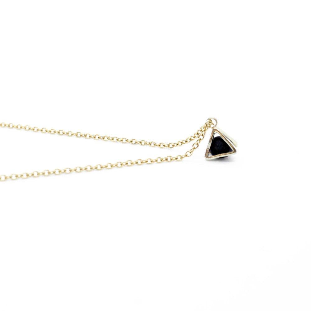Gold Necklace - Tiny Triangle Charm Necklaces 5mm Paper 