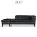 Ernie Sofa 2 Seater Sofa With Ottoman | Smooth Faux Leather Sofa Zest Livings Online Black 