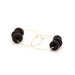 Gold Hoop Earrings - Black Disk Beads Earrings 5mm Paper 