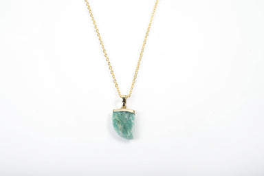 Amazonite Claw Necklace In Yellow Gold Local Necklaces Colour Addict Jewellery 