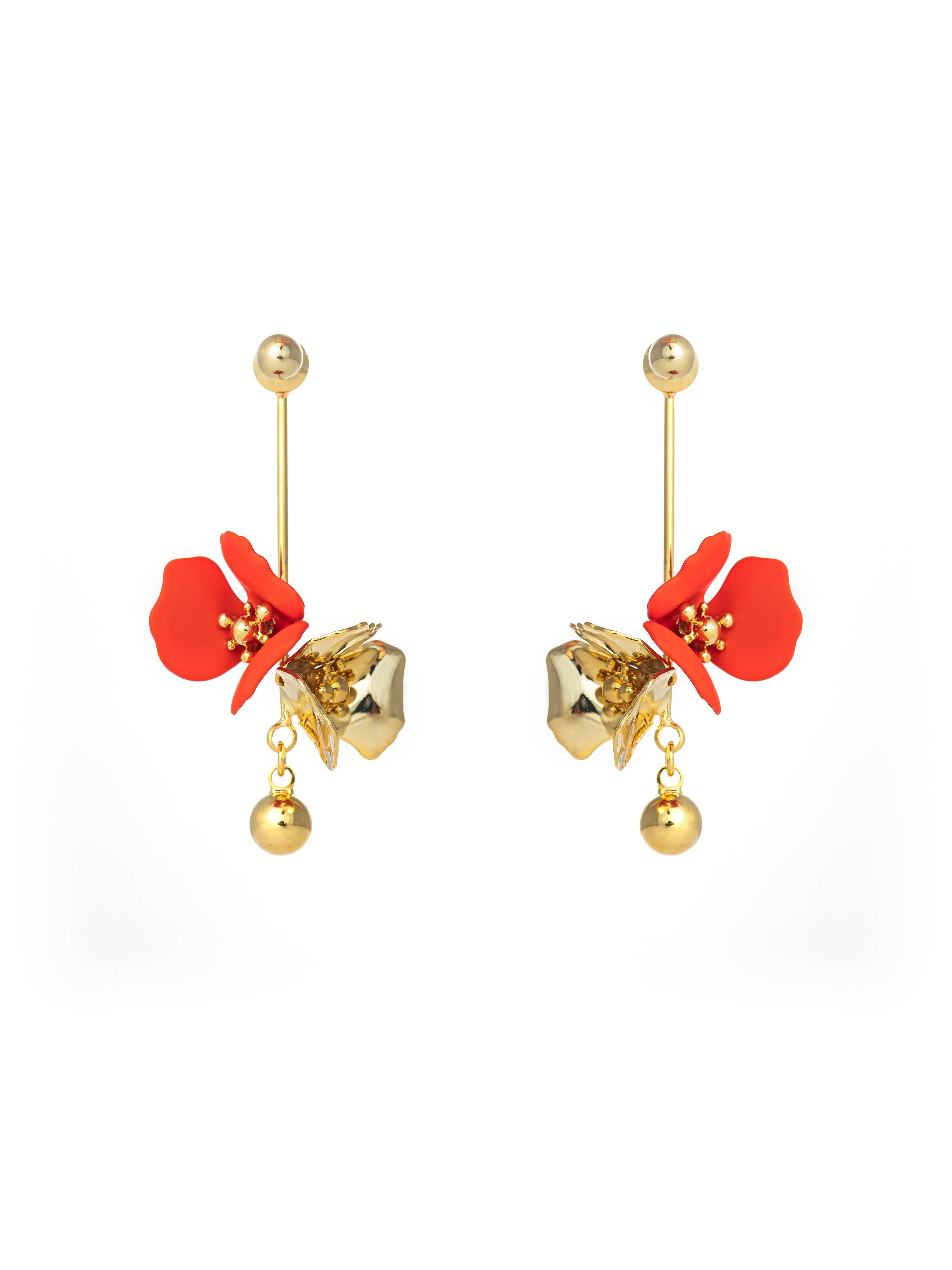 Gold Plated Dangling Flora Earrings - Earrings - Forest Jewelry - Naiise
