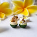 Frangipani (Plumeria) Coconut Drink Earrings Earrings TingCorner 